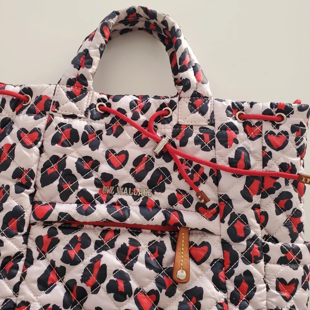 MZ Wallace Medium Metro Convertible Backpack, Heart Leopard Print